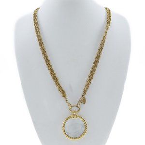 CHANEL Loupe Necklace Double chain vintage Plated Gold Women